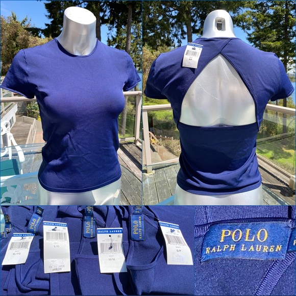 Polo Ralph Lauren XL elegant casual upscale open back stretchy spring summer top - Picture 7 of 7